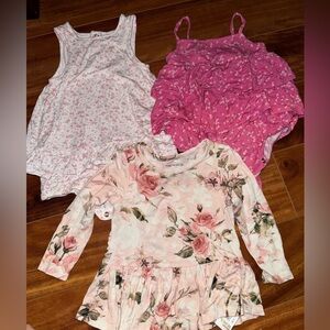 Posh Peanut Girls Floral 6-12M dress and top